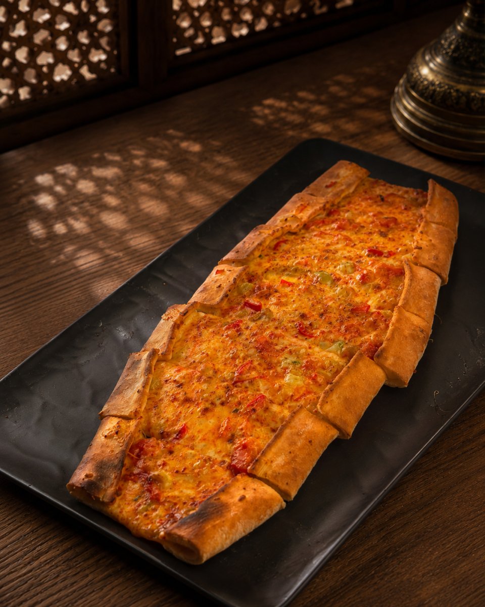 Şehr-i Küşleme sebzeli kaşarlı pide